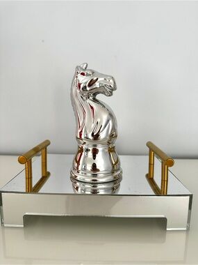 Silver Knight Chess Piece Accent - Ashland